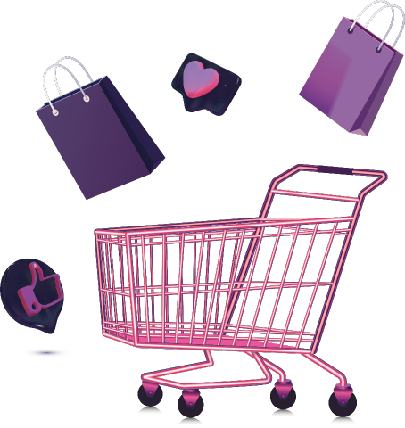 Trolley with shopping bursting out